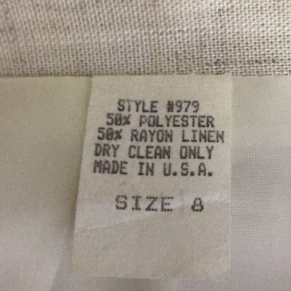 NO BRAND TAG … Faux Wrap Skirt w/zipper in back  sz 8  beige & brn - Picture 6 of 7